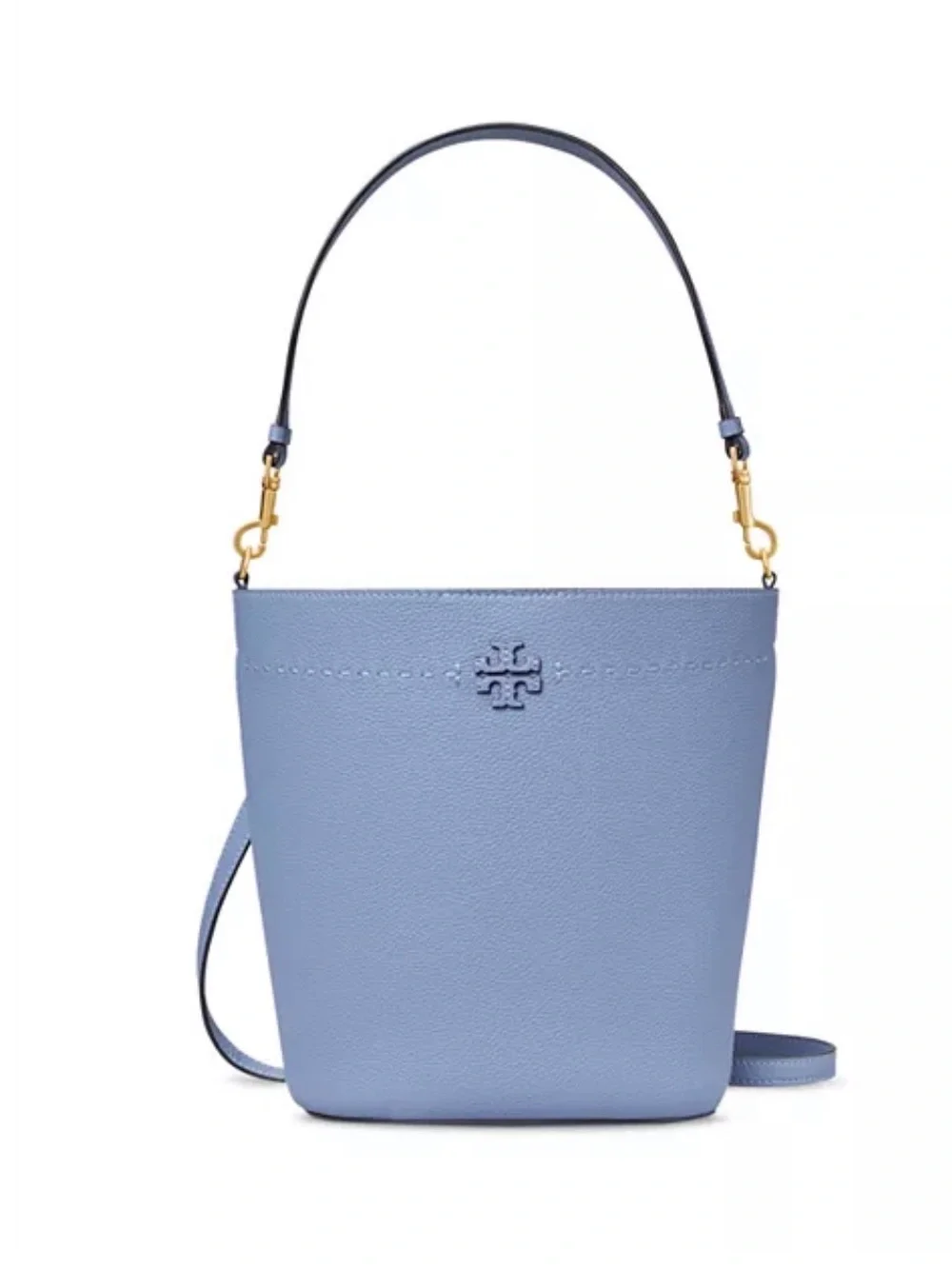 Darling Tory Burch Emerson Mini Bucket Baby Blue w/ Floral Liner NWOT Perfect!